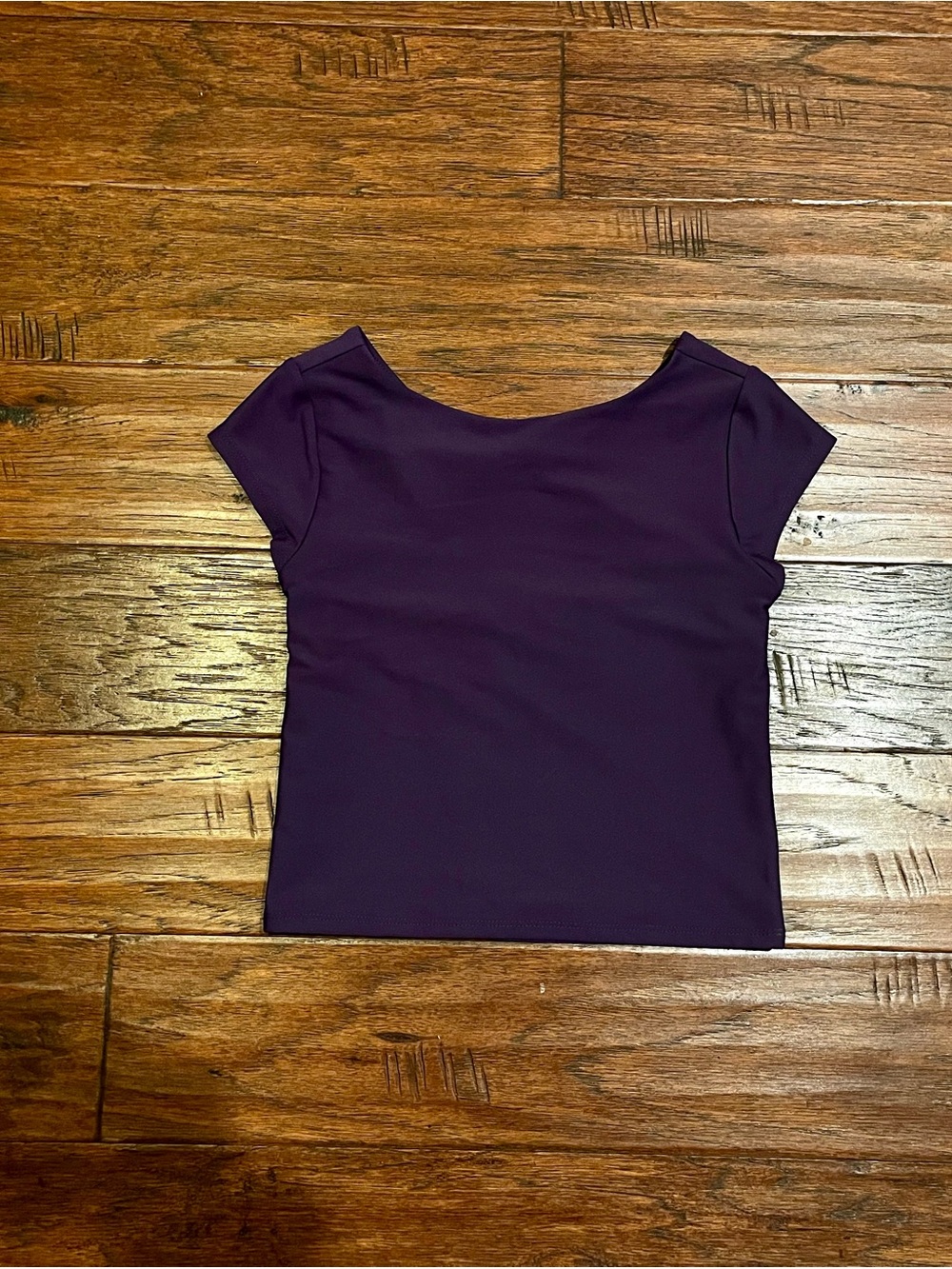 Old Navy Active Deep Purple Scoop-Neck Fitted Top